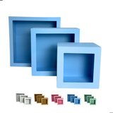 Trio De Nicho Quadrado Kit P M G Pintado 3 Cores - Promoção
