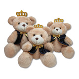 Trio De Ursinhos Articulados - Realeza - 15cm 20cm 25cm