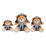 Trio De Ursinhos Para Nichos 15cm 20cm 25cm - Coroa Príncipe
