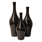 Trio De Vaso Decorativo Ceramica Garrafas Sala Mesa Nicho