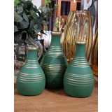 Trio De Vasos Decorativo Enfeite Estante Decoração Rack Sala