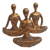 Trio Decoracao Zen Yoga Meditacao Resina Kit Estatuetas 6cm