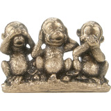 Trio Macacos Sábios Dourado - Cego,