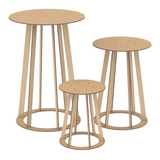 Trio Mesa Cilindro Decoração Festa Mini Table Promoção P-m-g