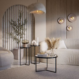 Trio Mesas P/ Decoração Apoio Lateral Centro Tampo Espelhado