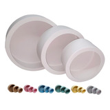 Trio Nicho Decorativo Infantil Redondo Mdf Decoração Parede Cor Branco