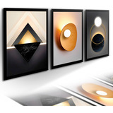 Trio Quadros Decorativos Grande 80 X 1,80m Luz Forma Moderna