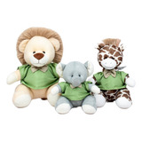 Trio Safári Nichos Leão, Girafa E Elefante - Quarto Do Bebê 
