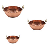 Trio Tacho Mini De Cobre 6,5 Cm / 7,5 Cm / 9 Cm/ 12 Cm Diam