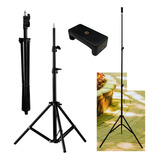 Tripé 2,18m Alto Celular Camera Ring Light Retratil Suporte
