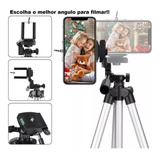 Tripé Celular Profissional Sl-2111 Gopro 1,30 M + Kit Selfie