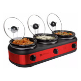 Triplo Buffet Red 2,4 L Rechaud Elétrico - 127 V- Slow Cook