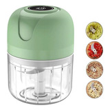 Triturador Elétrico Mini Processador De Alimentos Usb De Cor Verde
