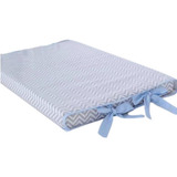 Trocador Bebe Para Cômoda Chevron Cinza C/ Azul Plastificado