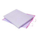 Trocador Bebe Para Cômoda Chevron Cinza C/ Rosa Plastificado
