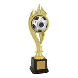 Troféu Futebol - Bola Com Tocha Olímpica: 32 Cm