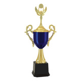 Troféu Taça Campeão Azul E Dourado 63cm Futebol Envio Ágil