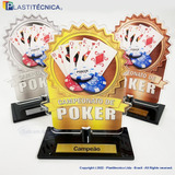Troféus Para Torneios De Poker 3 Pçs Campeão+vice+3º Lugar