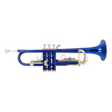 Trompete Azul C/ Dourado Luthieria Prosperar Slade Bb Sibmol