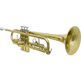 Trompete Laqueado Dourado Sib (bb) Com Case New York Novo