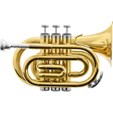 Trompete Pocket Bb Hmt-500l Laqueado Harmonics Dourado