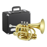 Trompete Pocket Jupiter Jpt516l Dourado Laqueado C/ Case
