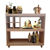 Trovarelli Aparador Bar Com Rodizios Natural Em Mdf