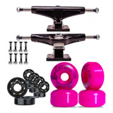 Truck Skate Street 129mm Alumínio Roda 51mm 99a Black Sheep Rolamento Abec 15 Parafuso De Base 