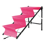 Tubline Escada Rampa Para Cães Cachorro Dobravel Pet Rampa Cor Rosa