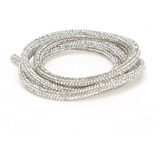 Tubo De Strass Decorativo Prateado, Artesanato/ Bijuteria-3m