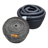 Tubo Dreno Corrugado 4 Pol 100mm 50mts + Camisa Bidim 50mts