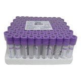 Tubo Para Coleta Sangue Vácuo Com Edta Tampa Roxa 4ml 100un