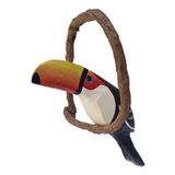 Tucano De Madeira Na Liana 20cm Decoração