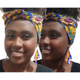 Turbante Afro Em Tecido Africano Lindo Ótima Qualidade