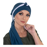 Turbante Azul Petróleo Com Tiara: Quimioterapia