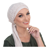 Turbante Bege + Tiara De Trança Bege: Quimioterapia