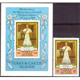 Turks E Caicos - 80 Anos Da Rainha Mãe - Elizabeth - 1980 C4