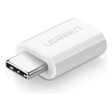 Ugreen Adaptador Conversor Micro Usb Fêmea Para Usb C Macho Cor Branco