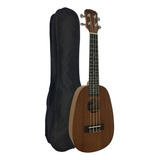 Ukulele Abacaxi Concert Sapele Natural Malibu 23 C/ Capa Cor Marrom