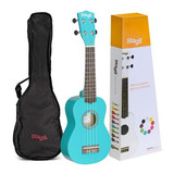 Ukulele Acústico Soprano Stagg Us Ocean Azul Bebê Com Capa
