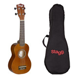Ukulele Acústico Stagg Us Soprano Natural Com Capa
