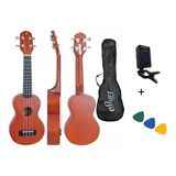 Ukulele Giannini Soprano Uks-21 Ns+capa+afinador+3 Palhetas