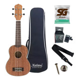 Ukulele Kalani Acustico Soprano Kal 320 Sm Mogno Kayke + Kit
