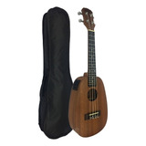 Ukulele Malibu Abacaxi Concert 23 Sapele Elétrico Natural Cor Marrom