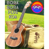 Ukulele Seizi Bora Bora Plus Concert Elétrico Bag Koa