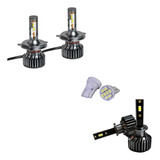 Ultra Led Farol Baixo Alto H4 E Farol De Milha +meia Luz T10