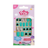 Unhas Autoadesivas Infantil Pink By Kiss Cor 2 Fpbg02 C/24