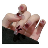 Unhas Postiças Decorada Realista 24un Estilo Feminino Fofo