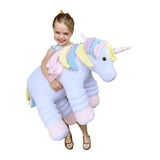 Unicórnio Pelúcia Almof Travesseiro Bebê Fofinho 67cm Rosa