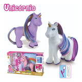 Unicórnio Rosa Com Cabelos E Apliques Coloridos Para Cabelo